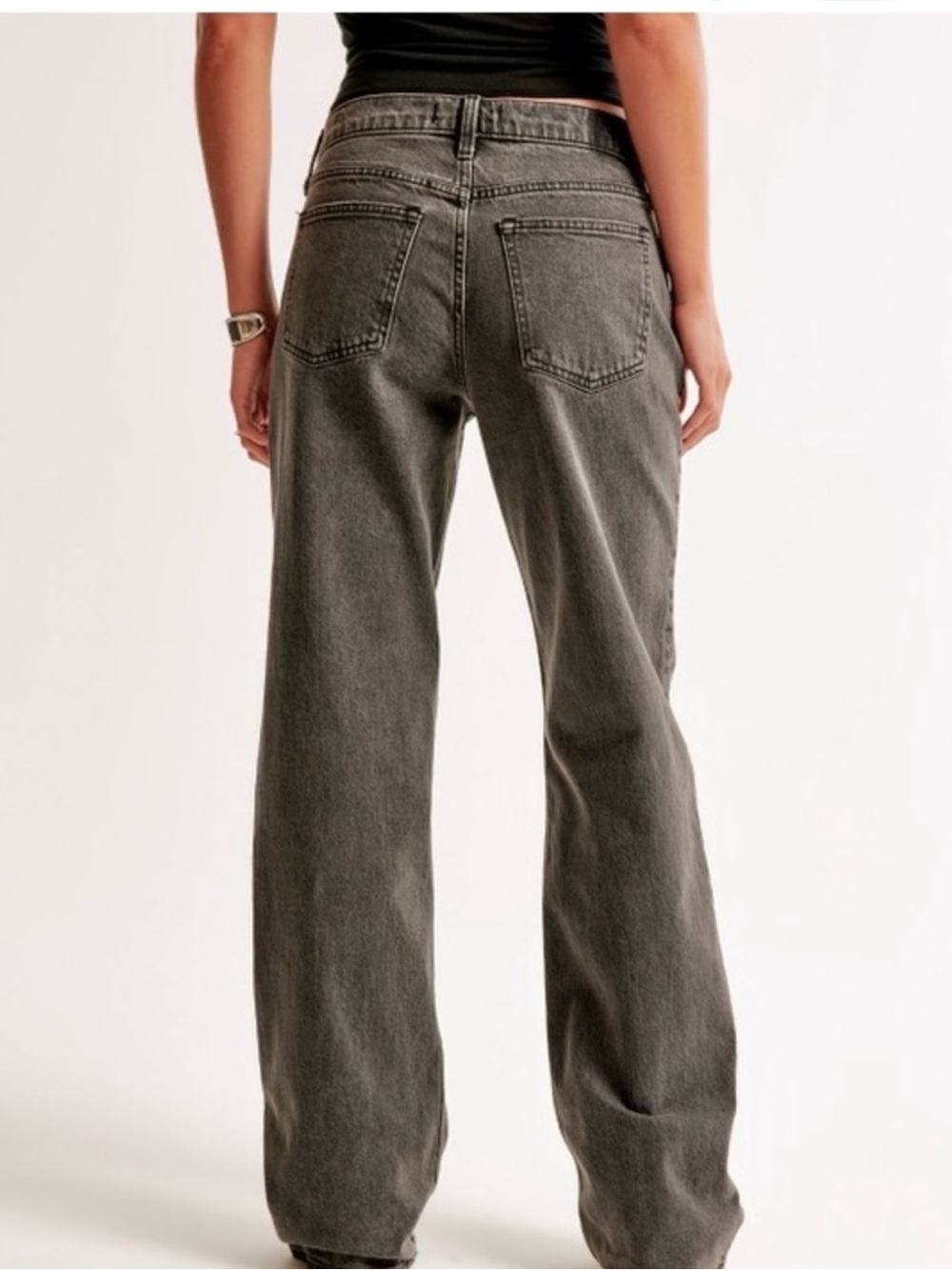 Abercrombie & Fitch Baggy Low Rise Charcoal Jeans - 26 XLong - Picture 2 of 5